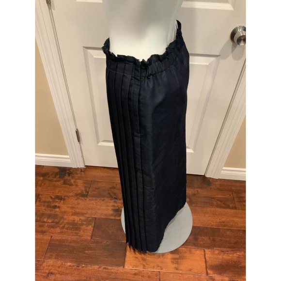 ZUCCA Blue Dark Wash Denim Full Length Pleated Skirt, Size Medium NWT! $485 - Picture 4 of 7